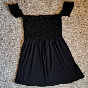 Vintage Trixxi Y2K Black Baby Doll Tube Top With Bow Belt Women's Size Medium